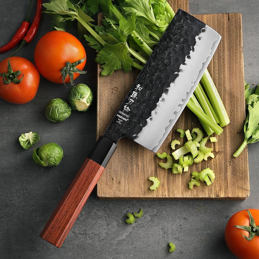 Retro-serien Hezhen 7" Nakiri-kniv PM8S-XC