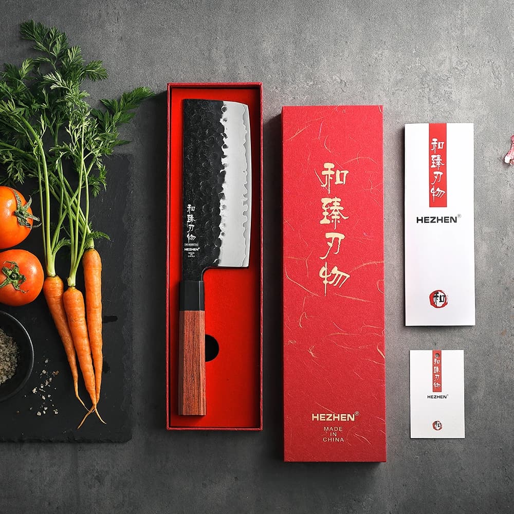 Retro-serien Hezhen 7" Nakiri-kniv PM8S-XC thumbnail 3