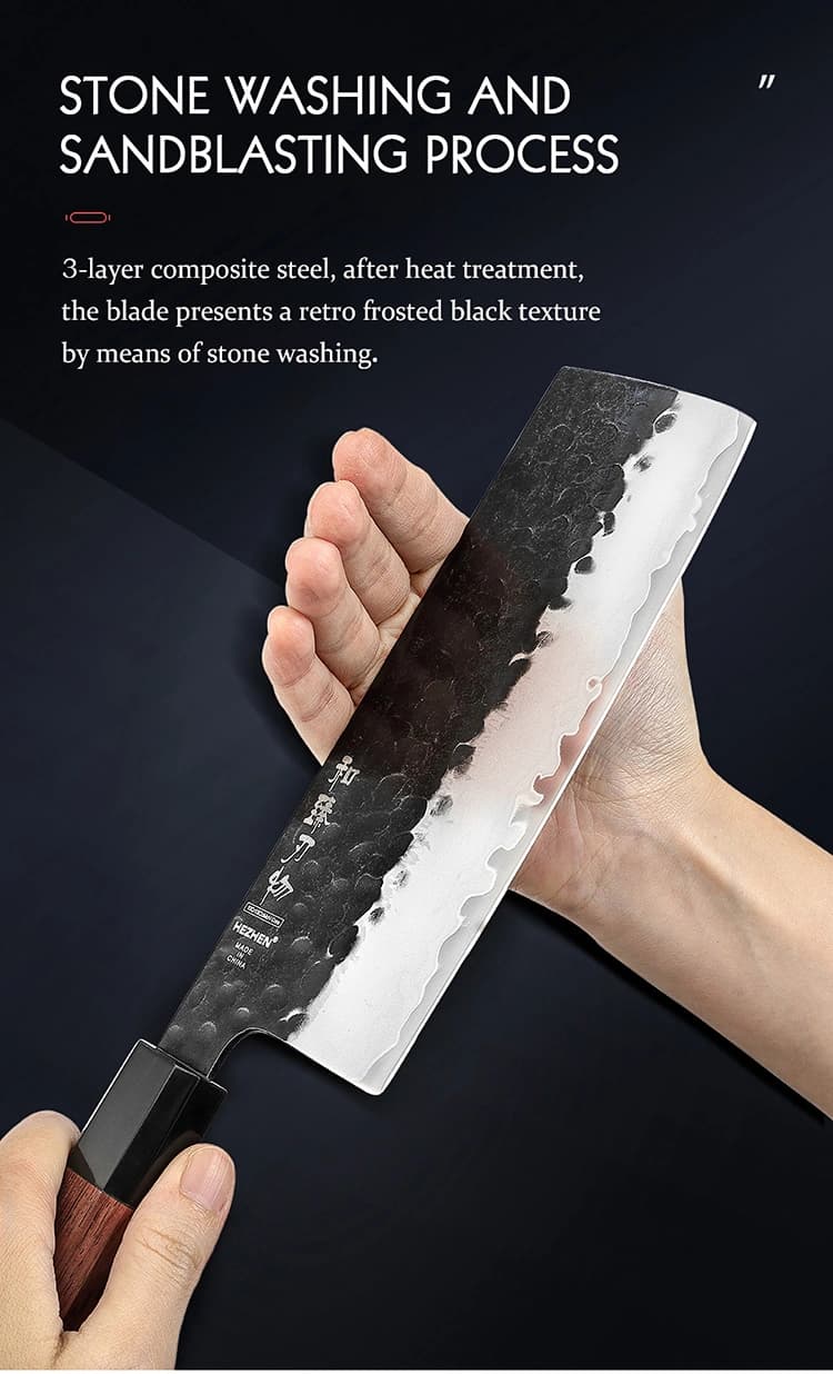 Retro-serien Hezhen 7" Nakiri-kniv PM8S-XC thumbnail 9