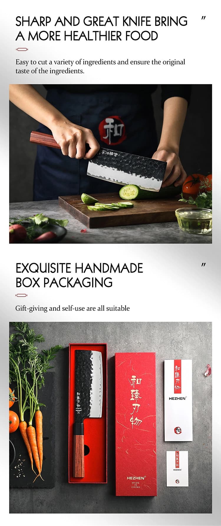 Retro-serien Hezhen 7" Nakiri-kniv PM8S-XC thumbnail 13