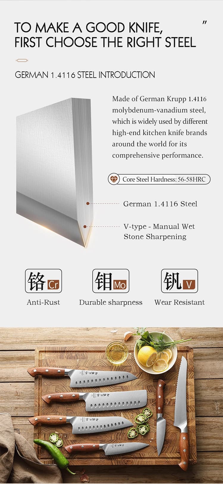 Supreme-serien sett med 6 kniver thumbnail 6