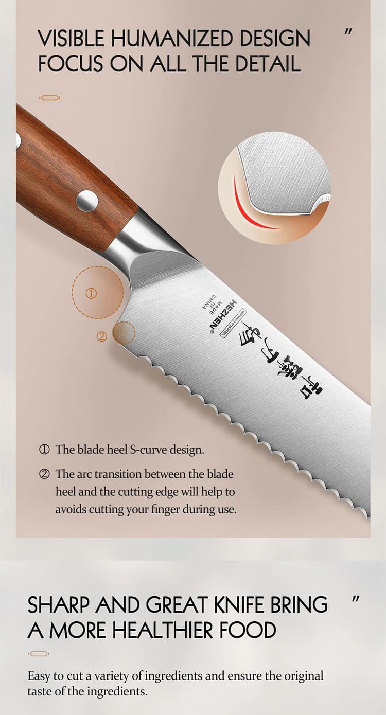 Supreme-serien Hezhen X02-10-MB BrødKniv thumbnail 13