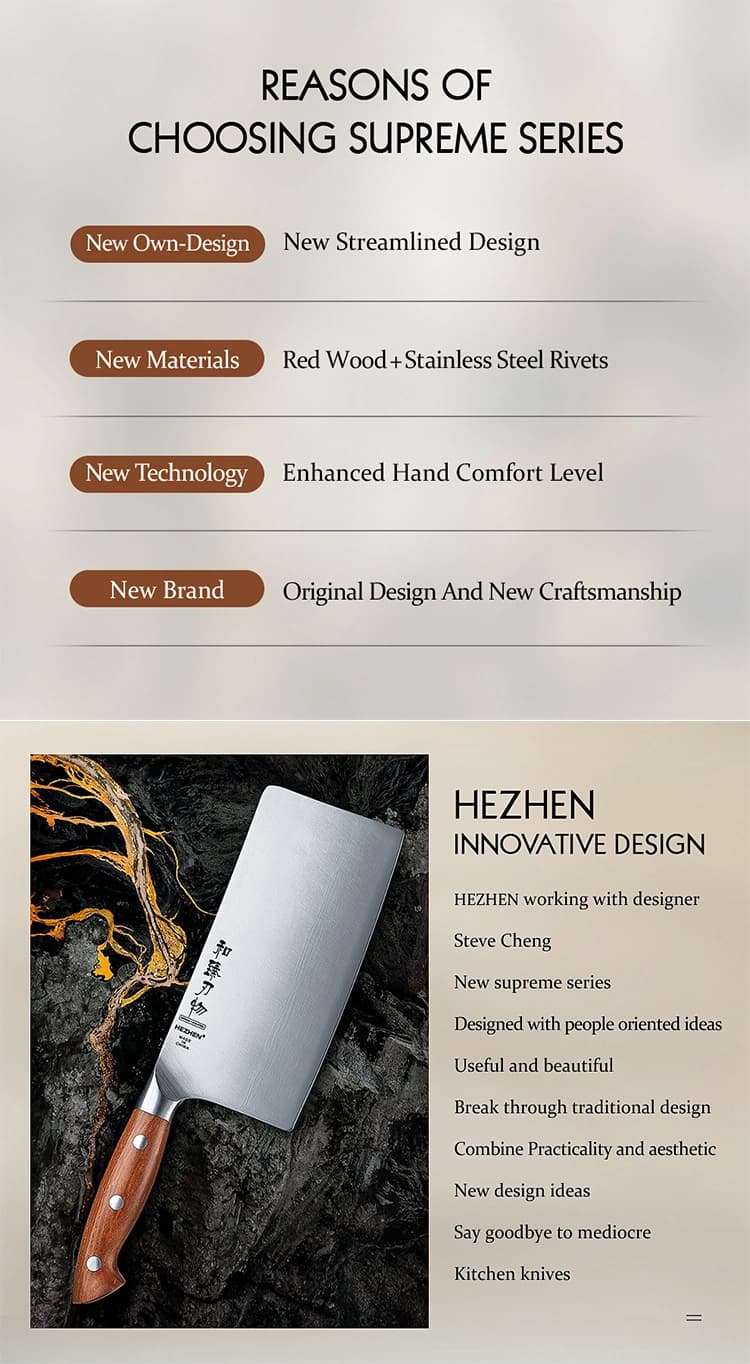 Supreme-serien Hezhen X02-DC – asiatisk Klever-kniv thumbnail 10