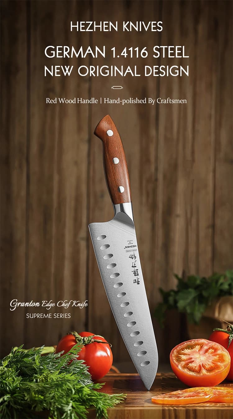 Supreme-serien 8"Granton edge chef knife thumbnail 7