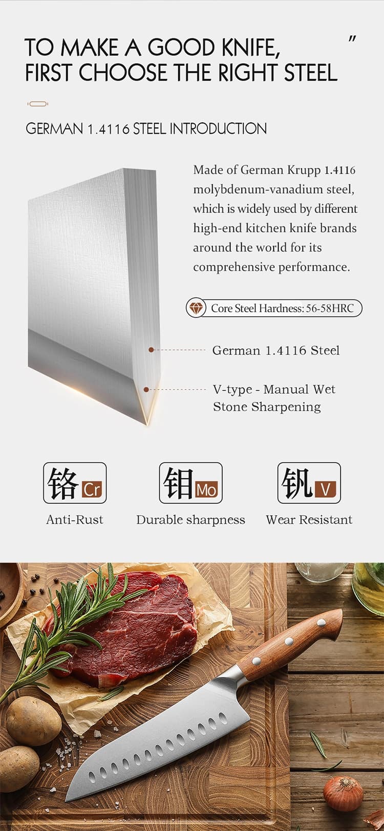 Supreme-serien X02-RS Santoku-kniv thumbnail 10