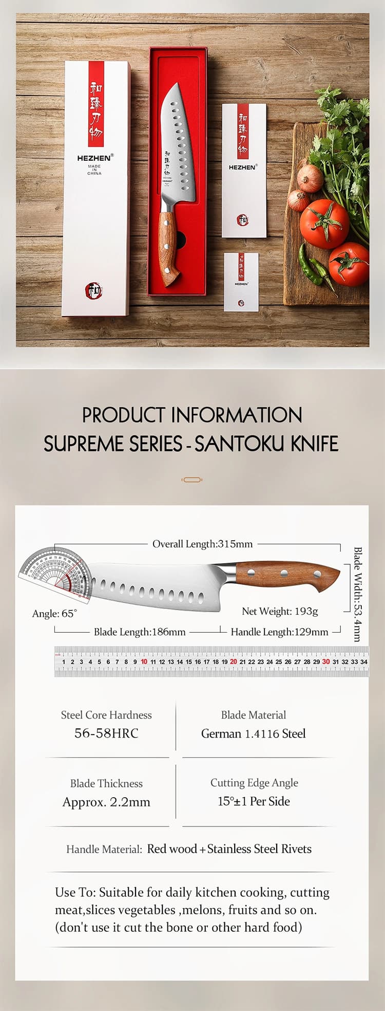 Supreme-serien X02-RS Santoku-kniv thumbnail 16
