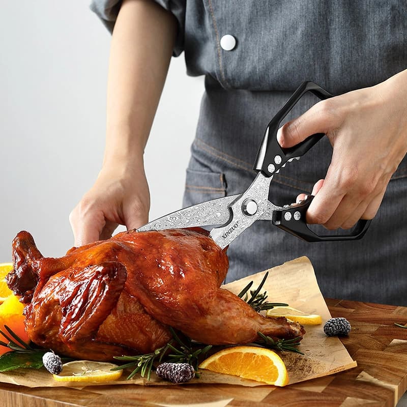 xinzuo Damascus kitchen scissors thumbnail 6