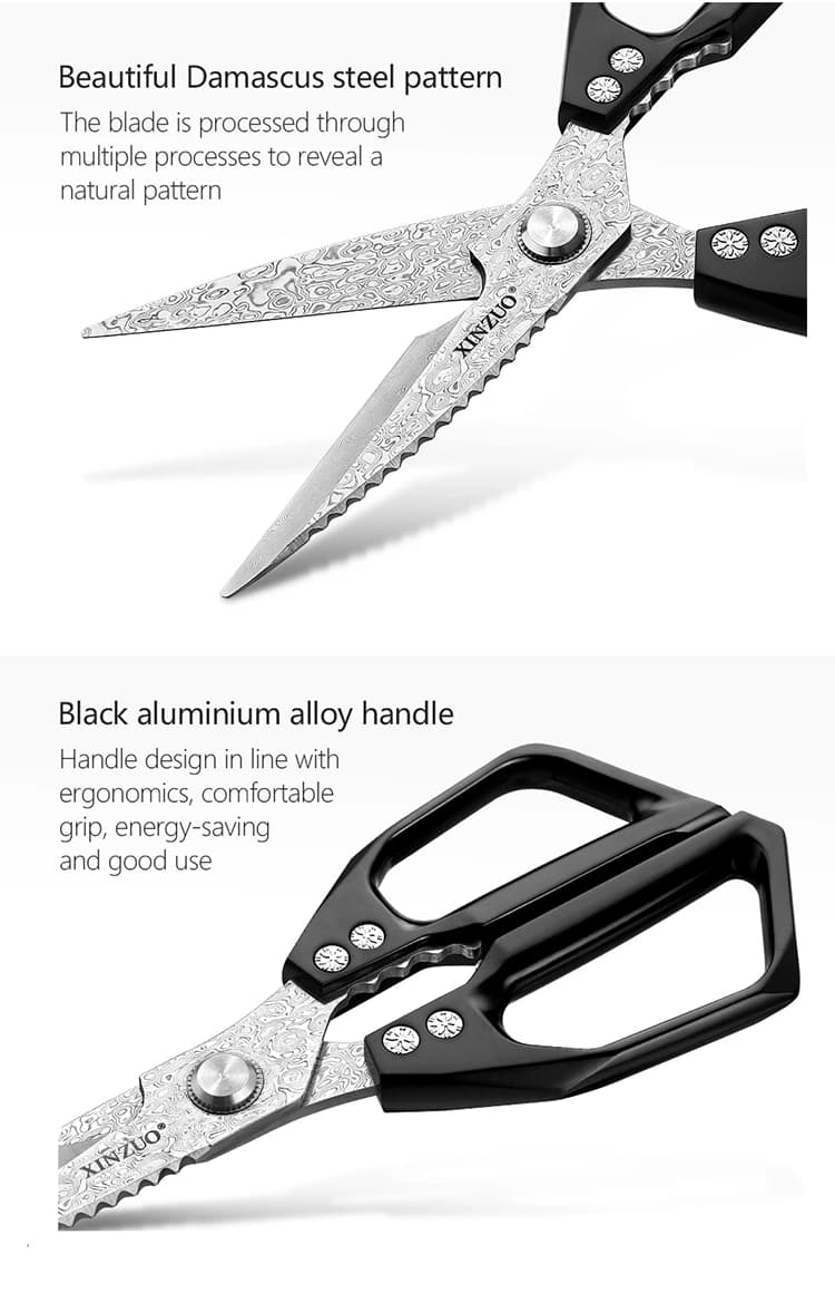xinzuo Damascus kitchen scissors thumbnail 12