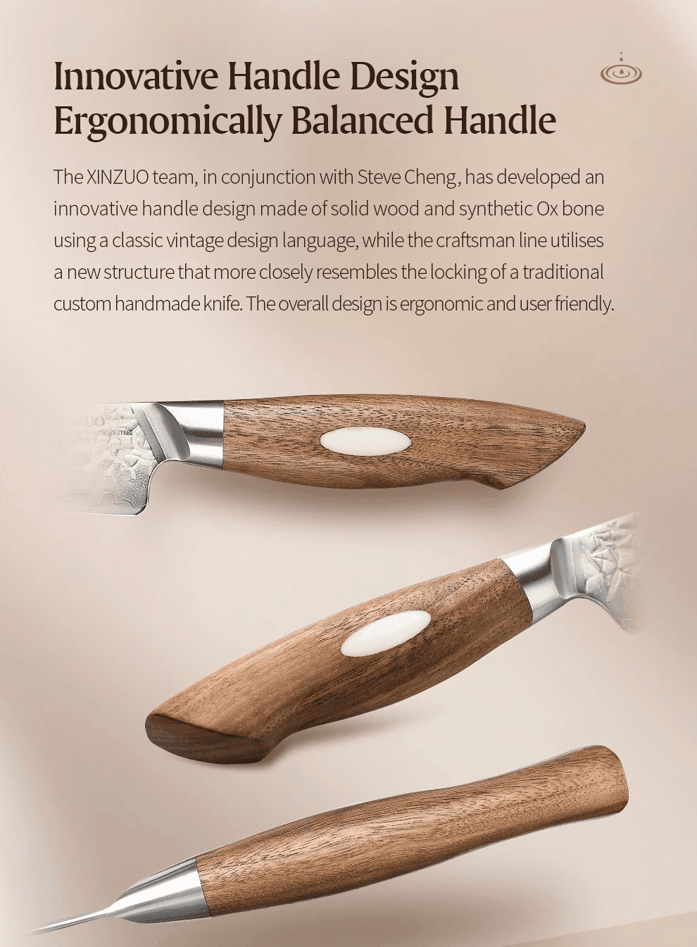  3.5'' Skrelle-kniv – B46W-SG Xinzuo  Jiang-serien thumbnail 5