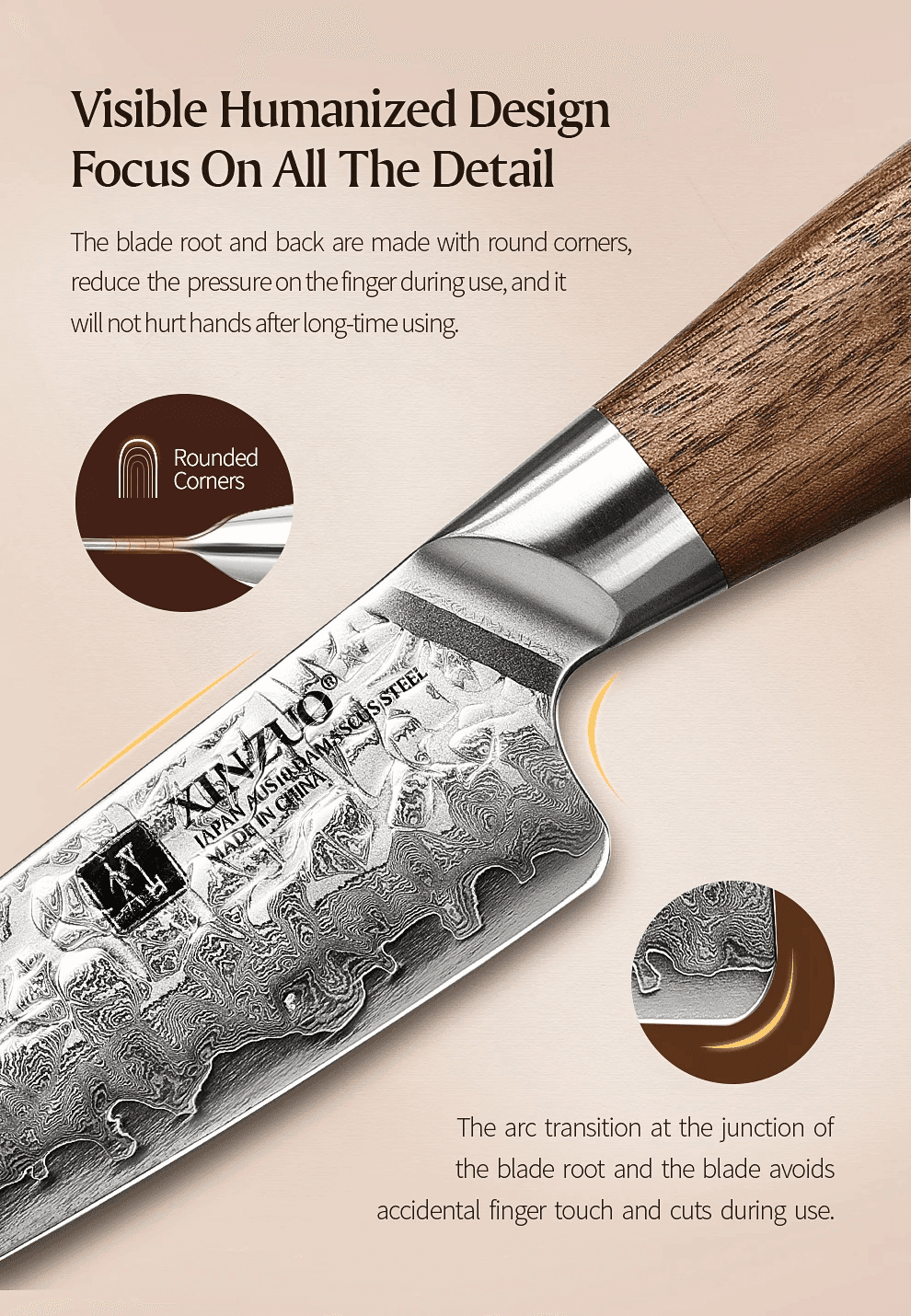  3.5'' Skrelle-kniv – B46W-SG Xinzuo  Jiang-serien thumbnail 8