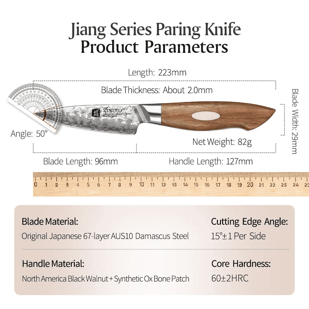  3.5'' Skrelle-kniv – B46W-SG Xinzuo  Jiang-serien thumbnail 10