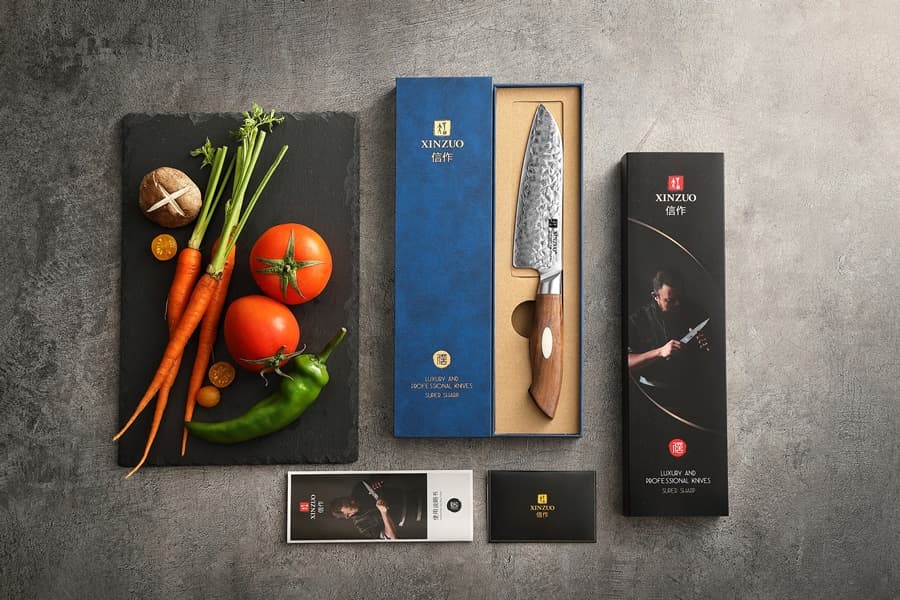 Xinzuo 5,5 Santoku-kniv B46W-5RS  Jiang-serien thumbnail 4