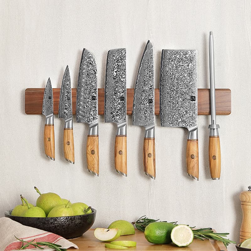 Magnetisk knivholder vegghengt Valnøtt 50 cm XZ-HTM-50CTDJ