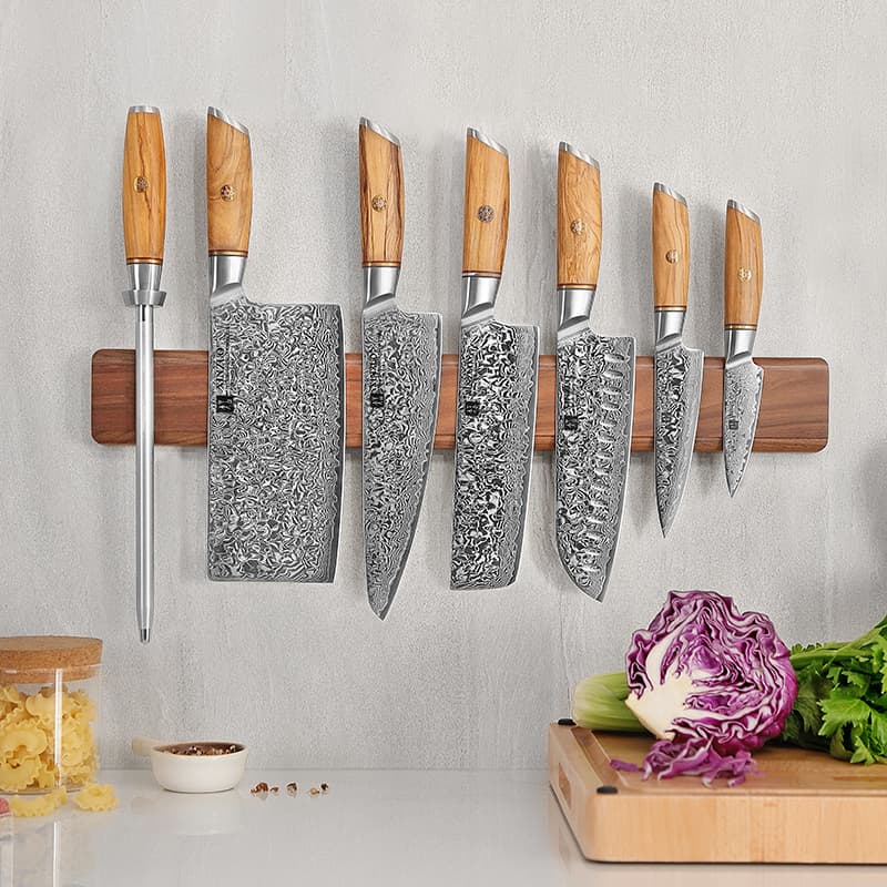 Magnetisk knivholder vegghengt Valnøtt 50 cm XZ-HTM-50CTDJ thumbnail 2