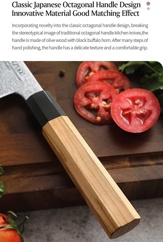 7,3" Santoku-kniv PM80-RS Zhen-serien thumbnail 6