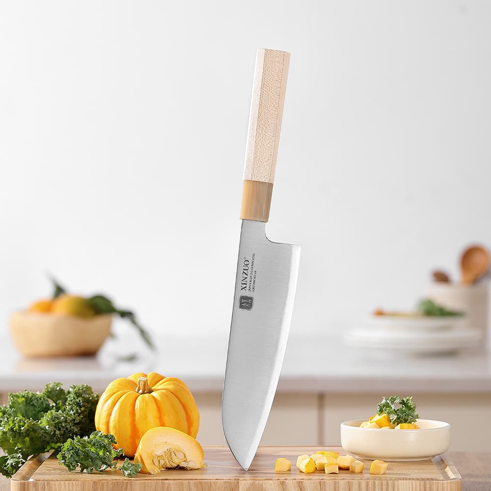 NYHET 7" Santoku-kniv PM8M-RS Zhen-serien (Blue 2 Komposittstål)