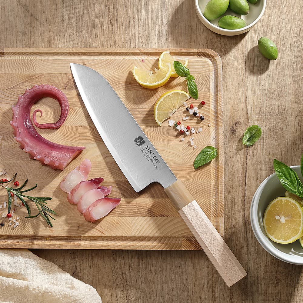 NYHET 7" Santoku-kniv PM8M-RS Zhen-serien (Blue 2 Komposittstål) thumbnail 3