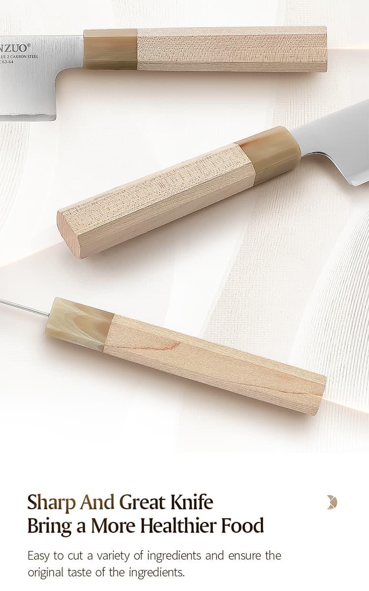 NYHET 8,5" Bunka-kniv Zhen-serien PM8M-QF ( Blue 2 Karbonstål) thumbnail 8