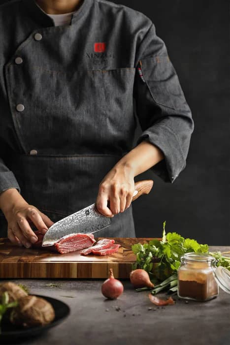 NYHET 7" Santoku-kniv B46W-7RS Jiang-serien thumbnail 3