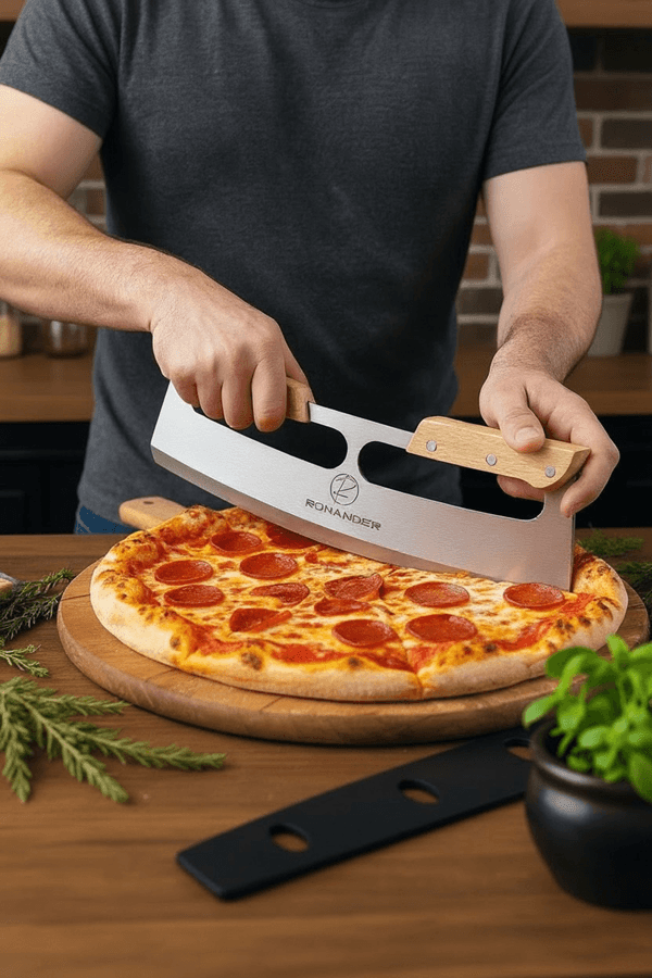 Ronander pizzakniv – rocker blade i rustfritt stål