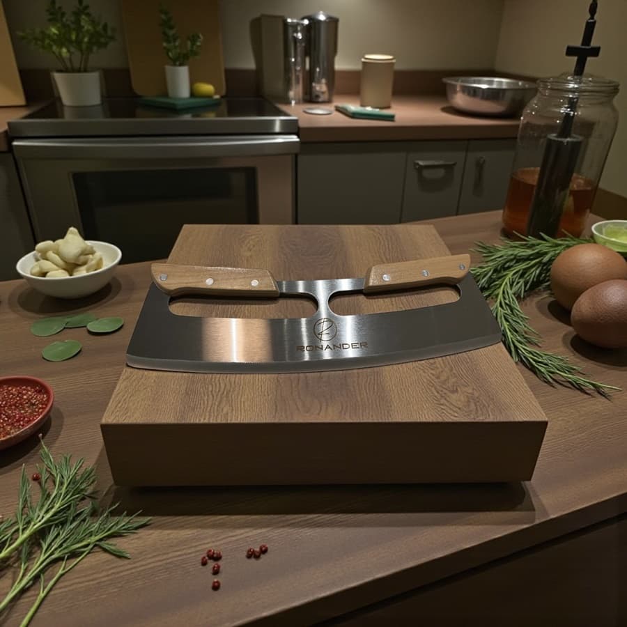 Ronander pizzakniv – rocker blade i rustfritt stål thumbnail 2