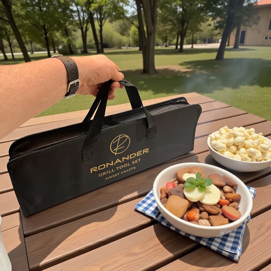 Ronander Premium grillsett i rustfritt stål og rosentre (3 deler) thumbnail 6