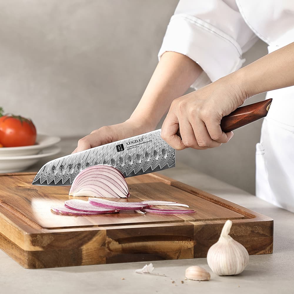 NYHET. 7,5" Santoku-kniv - Xinzuo for Mauro Uliassi   X03-RS thumbnail 3