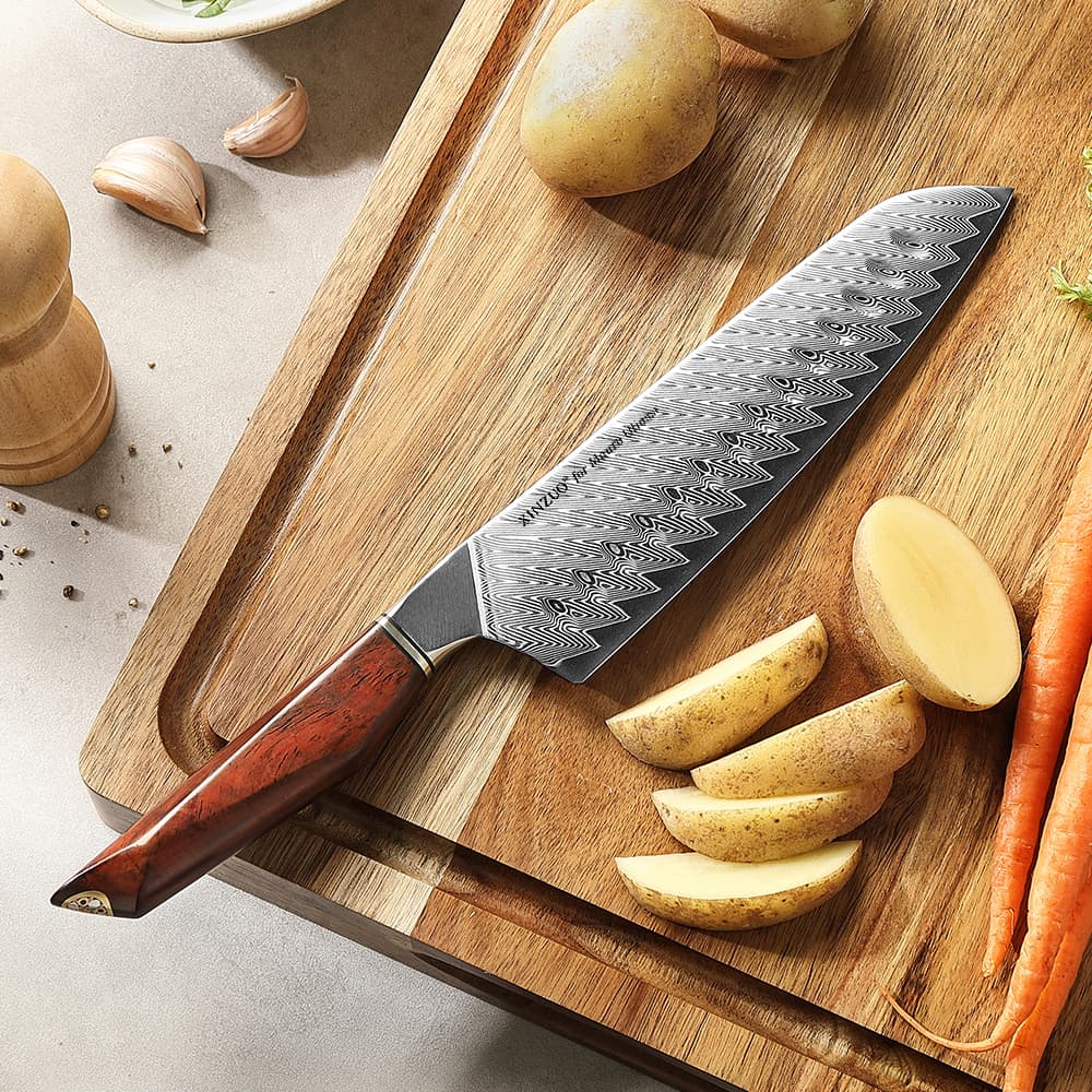 NYHET. 7,5" Santoku-kniv - Xinzuo for Mauro Uliassi   X03-RS thumbnail 2
