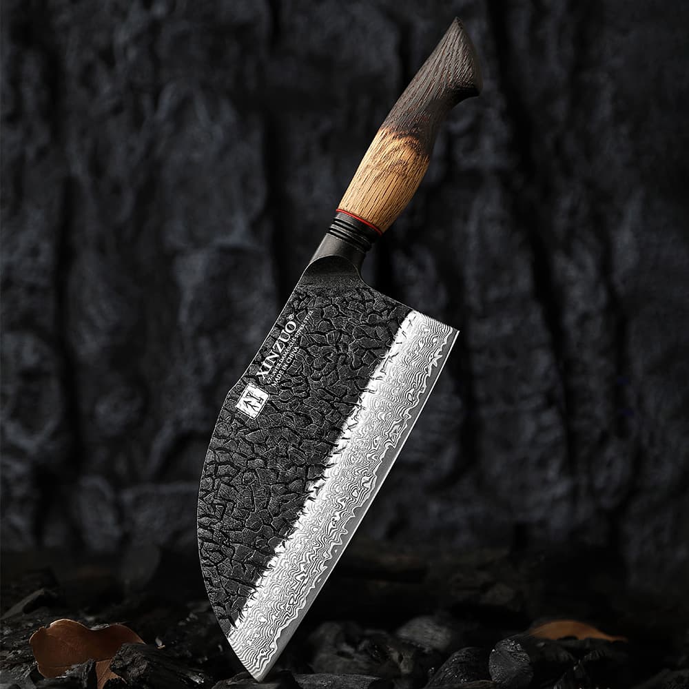 NYHET!  Bone chopper i Damaskusstål -7,3"- X06-KG.  Mo-serien