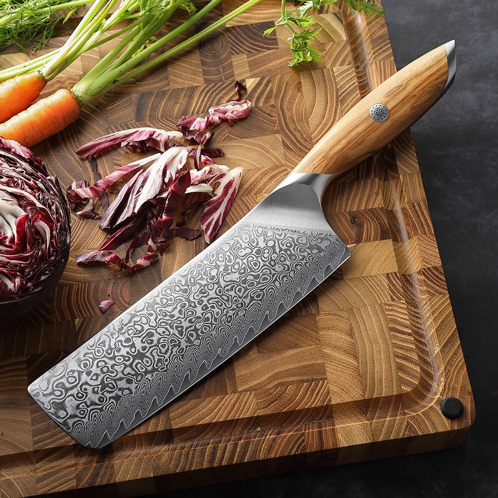 Nakiri-kniv 7,5" i 73 lag damaskusstålX01-XC -Flagship serien