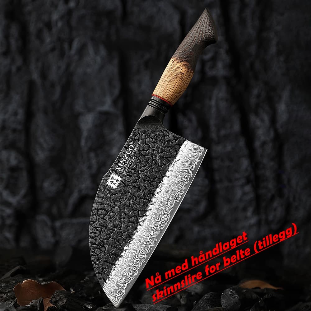 NYHET!  Bone chopper i Damaskusstål -7,3"- X06-KG.  Mo-serien
