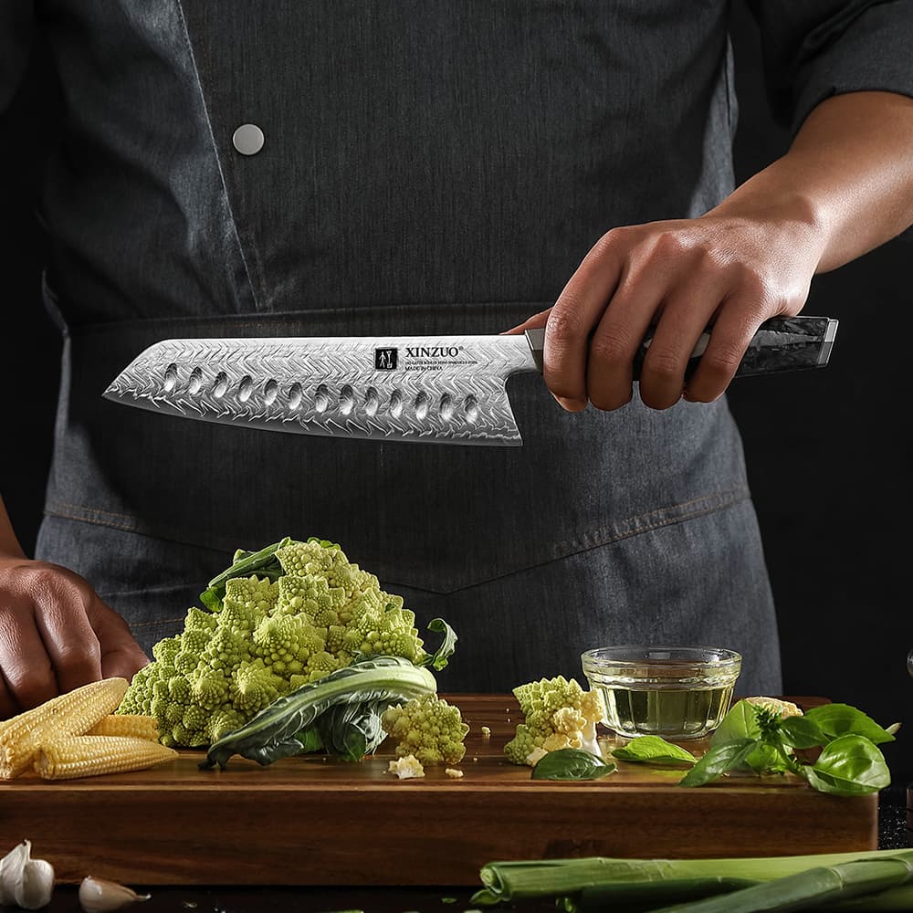 NYHET Santoku-kniv i 145 lag Damaskusstål -  X04-RS Li-serien thumbnail 4