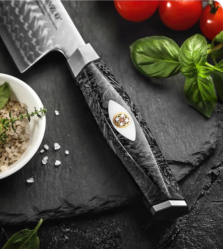 NYHET Santoku-kniv i 145 lag Damaskusstål -  X04-RS Li-serien thumbnail 6